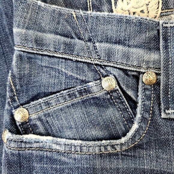 Rock&Republic Button Fly Jeans for Neiman Marcus Straight Leg Womens Low Rise 28 - Picture 8 of 10